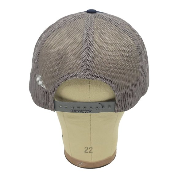 Buck Bald Brewing Mesh Snapback Cap Trucker Baseball Hat Blue Gray Richardson - Picture 4 of 12